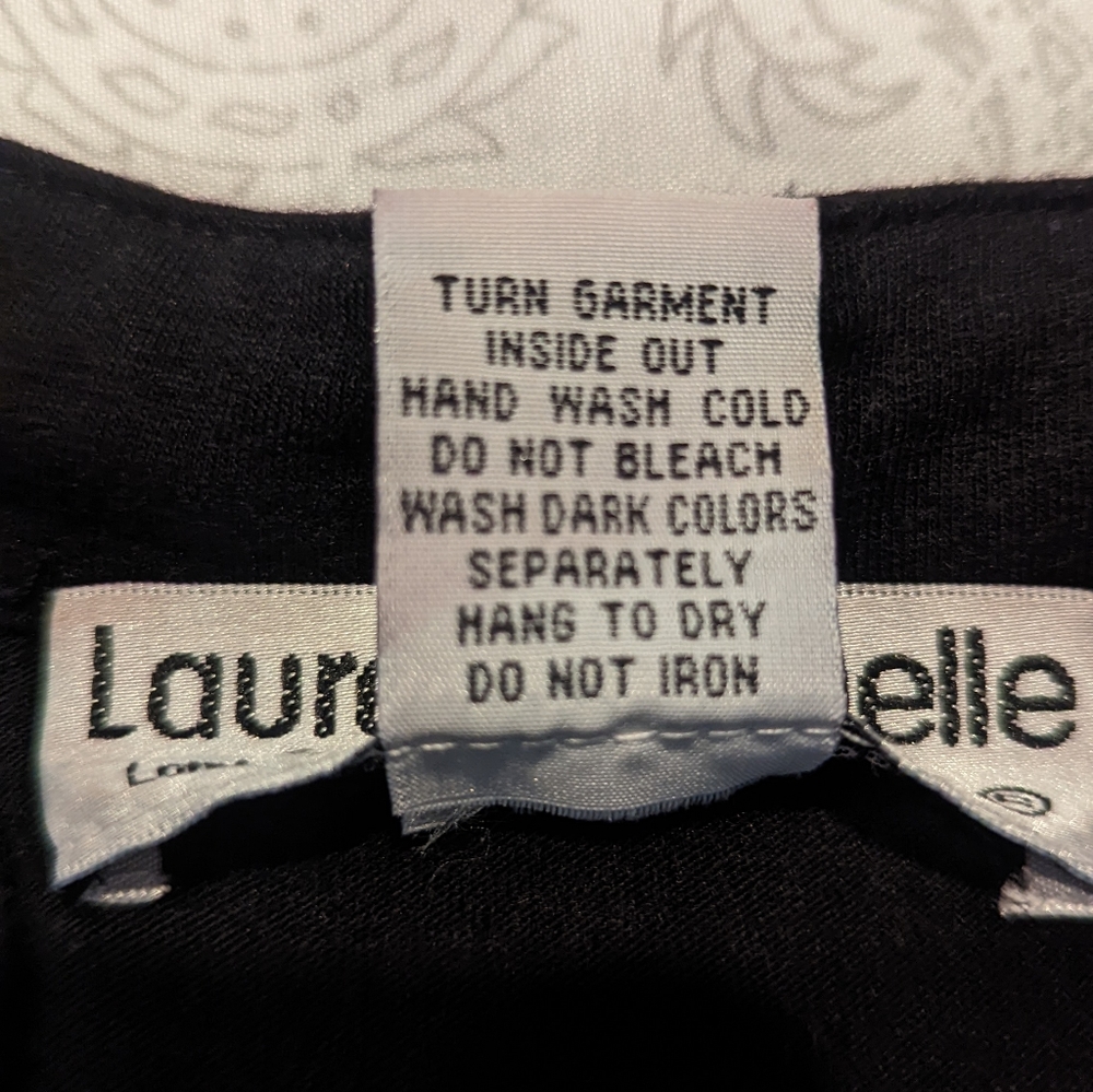 Lauren Michelle Embellished Blk Tunic Sz L - Picture 7 of 7